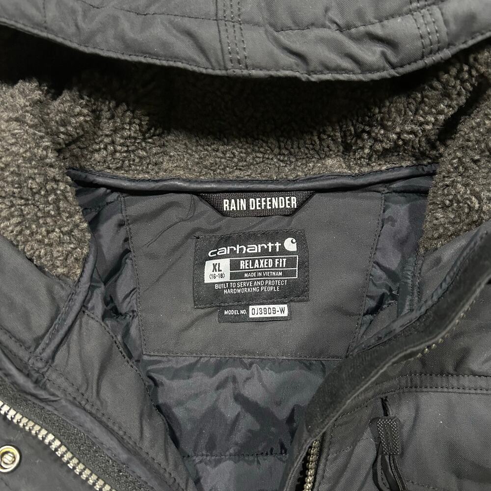 Carhartt Rain Defender Insulated Puffer Jacket Womens XL Utility Hooded OJ3909-W - Picture 3 of 4